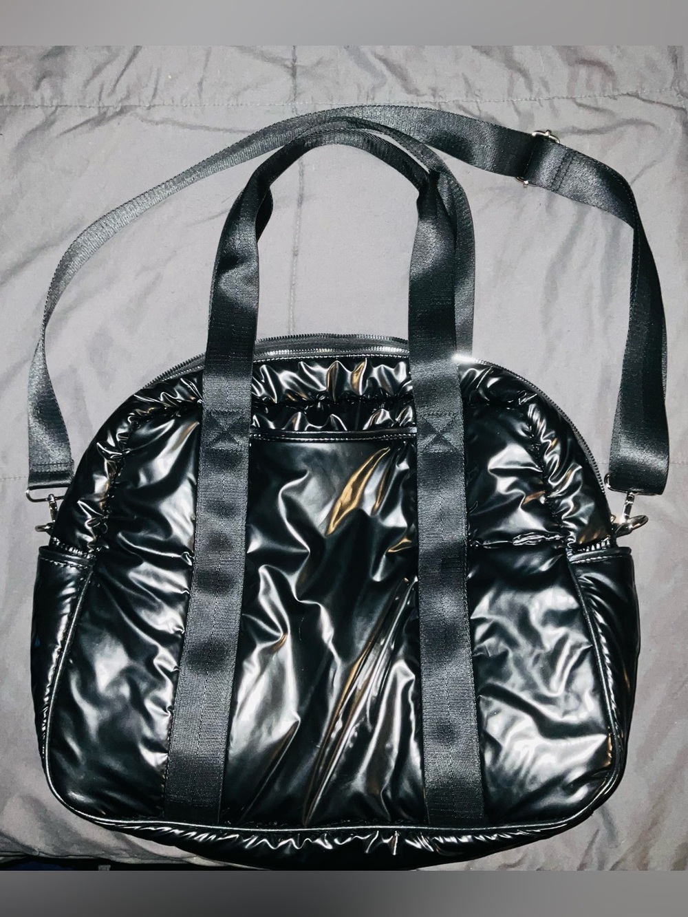 Isaac Mizrahi Black Quilted Puffer Tote Bag - Unbranded